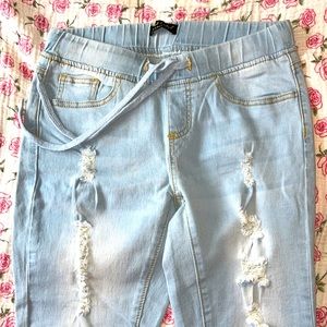 Pink Label stretch jean joggers